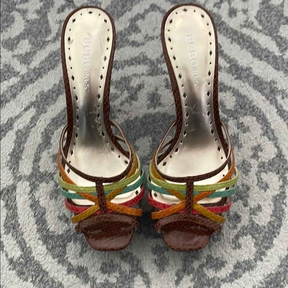 BCBGirls Multicolor Leather Strappy Women's Heels